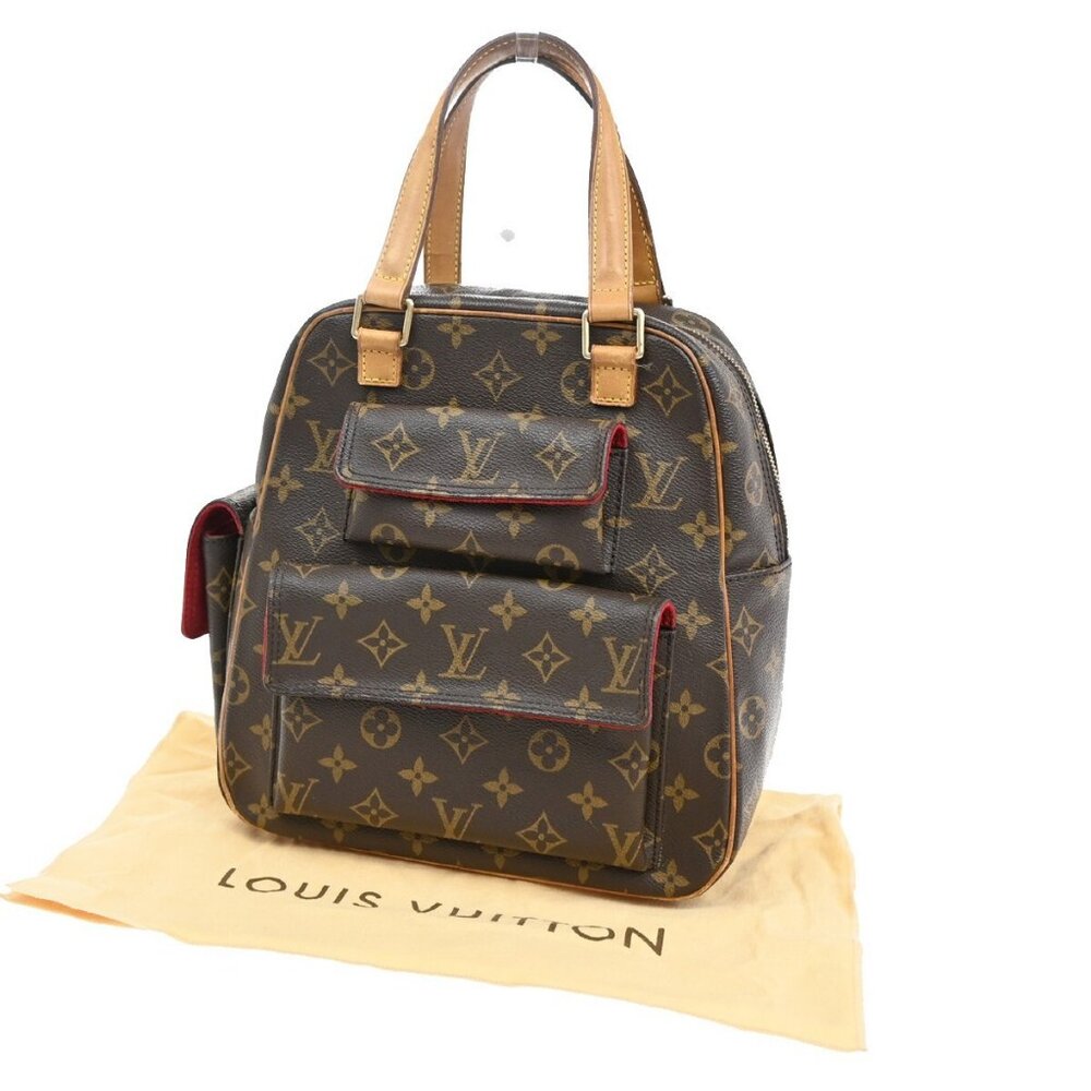 LOUIS VUITTON LV Excentri Cite Hand Bag Monogram Leather Brown